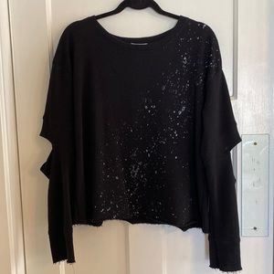 Nordstrom Socialite Elbow Cutout frayed hem Lightweight Sweater Unworn Sz L